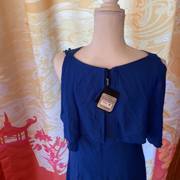 MASSIMO DUTTI ROYAL BLUE MIDI DRESS SIZE 4 fully lined. Sleeveless - Picture 5 of 9